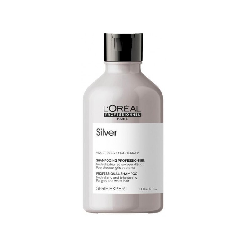 Shampoing silver pour les cheveux gris L'Oréal bouteille grise de 300 ml